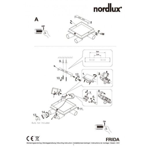 Nordlux Frida 4-Spot  Σποτ Φωτιστικό  Λευκό GU10  Μεταλλικό –  49820101