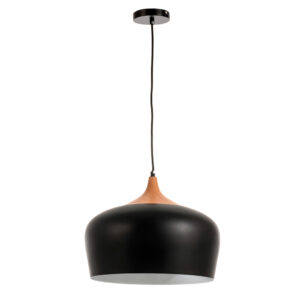 InLight Κρεμαστό φωτιστικό από μαύρο μέταλλο και ξύλο (4387-BL)