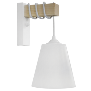 Φωτιστικό τοίχου FUN-01ΑΡ SQUARE Λευκό Απλίκα Ξύλο Heronia – 31-1231