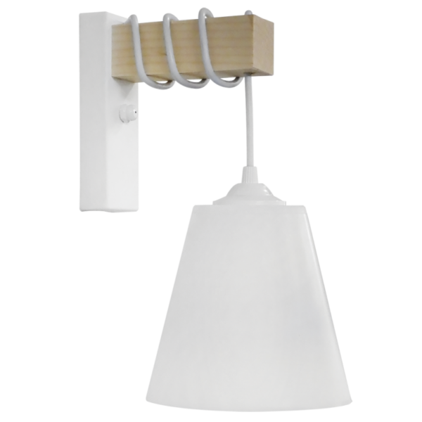 Φωτιστικό τοίχου FUN-01ΑΡ SQUARE Λευκό Απλίκα Ξύλο Heronia – 31-1231