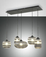 Κρεμαστό Φωτιστικό   Fabas Luce Gillis E27 5x Φιμέ     – 3627-48-126