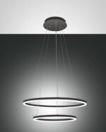 Κρεμαστό Φωτιστικό   Fabas Luce Giotto LED 52W  Μαύρο Dimmable  5320lm Θερμό 3000K – 3508-45-101