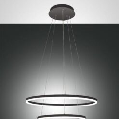 Κρεμαστό Φωτιστικό   Fabas Luce Giotto LED 52W  Μαύρο Dimmable  5320lm Θερμό 3000K – 3508-45-101
