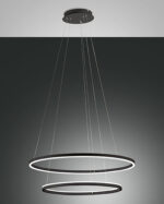 Κρεμαστό Φωτιστικό   Fabas Luce Giotto LED 65W  Μαύρο Dimmable  7050lm Θερμό 3000K – 3508-48-101
