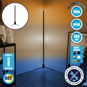 Μοντέρνο Minimal Επιδαπέδιο Μαύρο Φωτιστικό 100cm LED 16 Watt με Ασύρματο Χειριστήριο Αφής 2.4G RF & Dimmer CCT – Ψυχρό – Ημέρας – Θερμό GloboStar ALIEN Design GLOBO-100-10