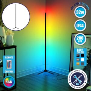 Μοντέρνο Minimal Επιδαπέδιο Μαύρο Φωτιστικό 200cm LED 32 Watt με Ασύρματο Χειριστήριο RF & Dimmer RGB GloboStar ALIEN Design GLOBO-200-8