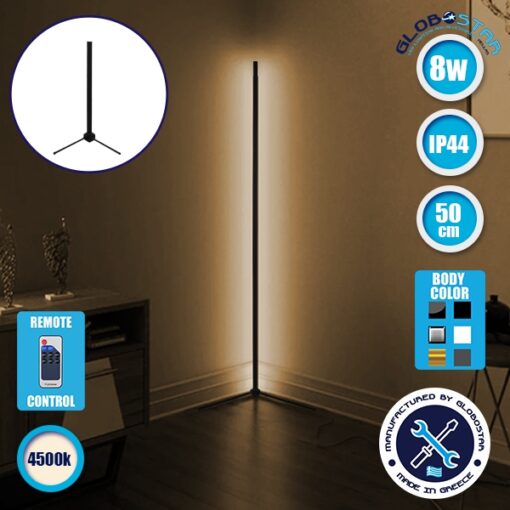 Μοντέρνο Minimal Επιτραπέζιο Μαύρο Φωτιστικό 50cm LED 8 Watt με Ασύρματο Χειριστήριο RF & Dimmer Φυσικό Λευκό 4500k GloboStar ALIEN Design GLOBO-50-2