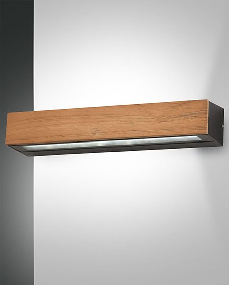 Φωτιστικό Τοίχου  Fabas Luce Hazel LED 20W  Ξύλο  IP65 2350lm Θερμό 3000K – 3680-29-165