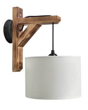 HKF-01AP WOOD ΛΕΥΚΟ/ΚΡΕΜ-ΚΑΜΕΝΟ ΑΠΛΙΚΑ Ε/27 ΞΥΛΟ-ΑΜΠΑΖΟΥΡ Heronia – 14-0240