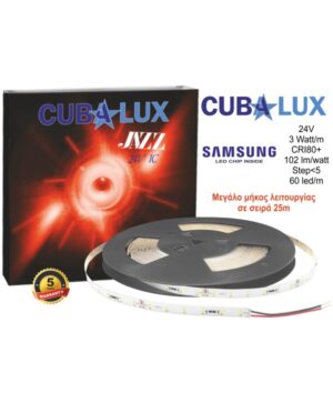 LED Ταινία 3W 24V CUBALUX Dimmable   270lm/m  Θερμό 2700K 15 Μέτρα CL13-1018