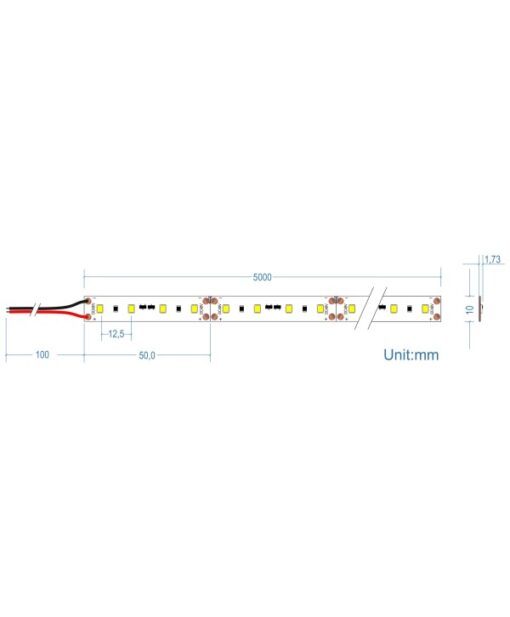 LED Ταινία 6W 48V CUBALUX Dimmable    480lm/m  Θερμό 3000K 5 Μέτρα CL13-0987