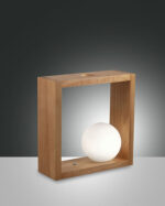 Επιτραπέζιο Φωτιστικό   Fabas Luce Kark LED 5W  Ξύλο Με Dimmer Αφής  470lm Θερμό 3000K – 3669-30-215