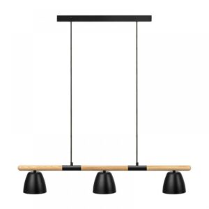 Nordlux Theo Κρεμαστό Φωτιστικό Ράγα 3xGU10 Μαύρο & Ξύλο – 2112603003