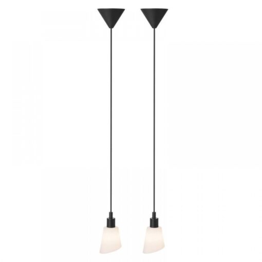 Nordlux Molli Κρεμαστό Μαύρο E14 σετ 2Τμχ Γυάλινο/Μεταλλικό –  2112803003