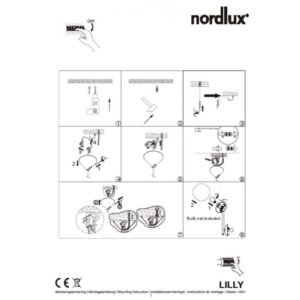 Nordlux Lilly Κρεμαστό  Ορείχαλκος  E14  Γυάλινο/Μεταλλικό –  48603035