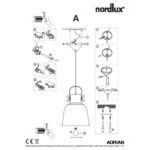 Nordlux Adrian 25 Κρεμαστό Ανθρακί E27  Μεταλλικό/Πλαστικό –  48793003
