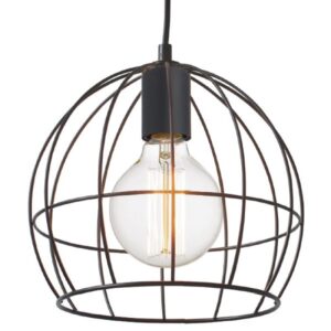 Κρεμαστό Φωτιστικό Οροφής E27 Πλέγμα Ø240 Μεταλλικό Μαύρο ACA DECOR – KS202925BK