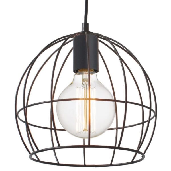 Κρεμαστό Φωτιστικό Οροφής E27 Πλέγμα Ø240 Μεταλλικό Μαύρο ACA DECOR – KS202925BK