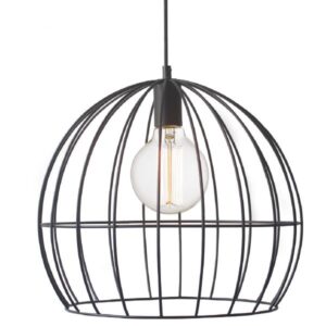 Κρεμαστό Φωτιστικό Οροφής E27 Πλέγμα Ø400 Μεταλλικό Μαύρο ACA DECOR – KS202940BK