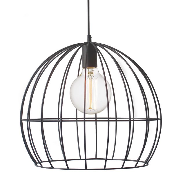 Κρεμαστό Φωτιστικό Οροφής E27 Πλέγμα Ø400 Μεταλλικό Μαύρο ACA DECOR – KS202940BK