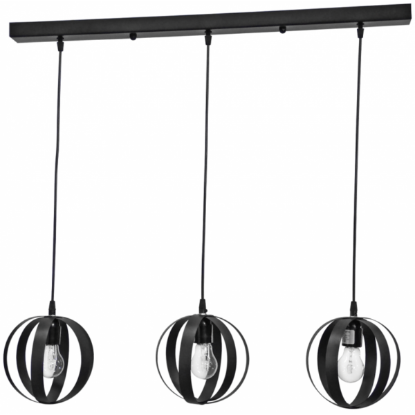 Κρεμαστό  φωτιστικό Μεταλλικό LAMA 3/L Ράγα CE  Μαύρο  Heronia – 34-0060