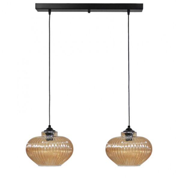 Κρεμαστό φωτιστικό RIGATO/2 RAGA BL-MELI ΓΥΑΛΙΝΟ Heronia – 02-0346