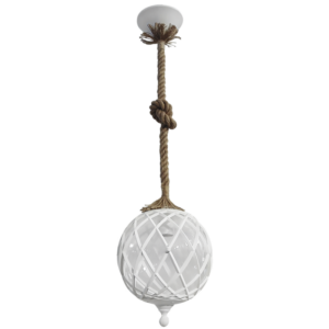 Κρεμαστό  φωτιστικό LP-530K 1L Σχοινί UT-Λευκό Heronia – 31-0520