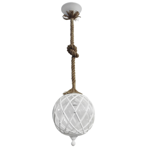 Κρεμαστό  φωτιστικό LP-530K 1L Σχοινί UT-Λευκό Heronia – 31-0520