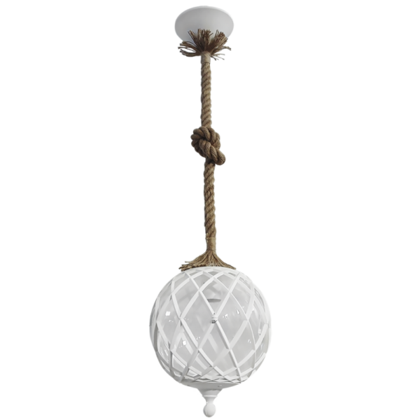 Κρεμαστό  φωτιστικό LP-530K 1L Σχοινί UT-Λευκό Heronia – 31-0520