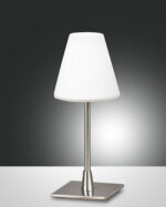 Επιτραπέζιο Φωτιστικό   Fabas Luce Lucy G9  Νίκελ Σατινέ Με Dimmer Αφής    – 3568-30-178