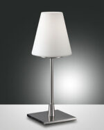 Επιτραπέζιο Φωτιστικό   Fabas Luce Lucy big E14 Νίκελ Σατινέ Με Διακόπτη Αφής    – 2653-31-178