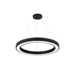 InLight Κρεμαστό φωτιστικό LED 88W 3CCT (by switch on base) σε μαύρη απόχρωση D:80cm (6073-80-BL)