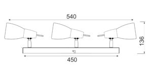 Φωτιστικό Σποτ Ράγα Μπρονζέ με Λευκό Γυαλί 3xE14 ACA DECOR – MC542GAB3