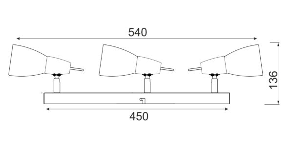 Φωτιστικό Σποτ Ράγα Μπρονζέ με Λευκό Γυαλί 3xE14 ACA DECOR – MC542GAB3