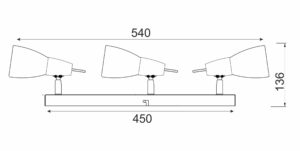 ΣΠΟΤ 3xE14 ΜΠΑΡΑ ΓΥΑΛΙ ΝΙΚΕΛ ΜΑΤ KAMET ACA DECOR – MC542NM3