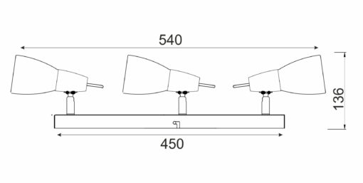 ΣΠΟΤ 3xE14 ΜΠΑΡΑ ΓΥΑΛΙ ΝΙΚΕΛ ΜΑΤ KAMET ACA DECOR – MC542NM3