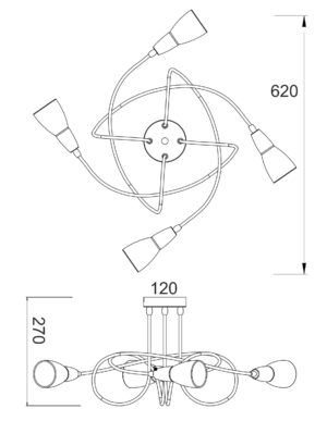 Φωτιστικό Σποτ Ροζέτα Μπρονζέ με Λευκό Γυαλί 4xE14 ACA DECOR – MC542GAB4