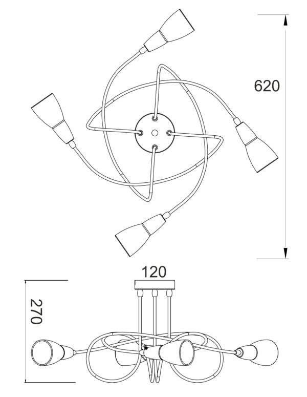 Φωτιστικό Σποτ Ροζέτα Μπρονζέ με Λευκό Γυαλί 4xE14 ACA DECOR – MC542GAB4