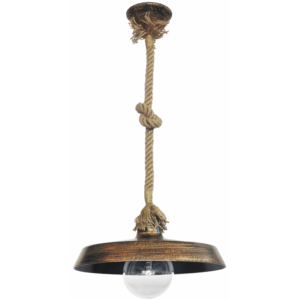 Κρεμαστό  φωτιστικό Vintage US-GAS 1L Σχοινί UT-Μπρονζέ  Heronia – 31-0101