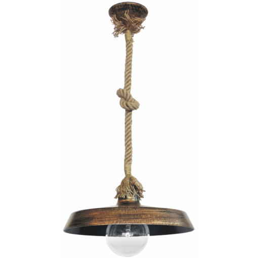 Κρεμαστό  φωτιστικό Vintage US-GAS 1L Σχοινί UT-Μπρονζέ  Heronia – 31-0101