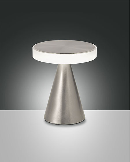 Επιτραπέζιο Φωτιστικό   Fabas Luce Neutra LED 8W  Νίκελ Σατινέ Με Dimmer Αφής  750lm Θερμό 3000K – 3386-34-178