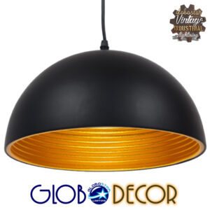 GloboStar® CHIME 01004 Μοντέρνο Κρεμαστό Φωτιστικό Οροφής Μονόφωτο Μαύρο Μεταλλικό Καμπάνα Φ30 x Y15cm