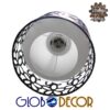 GloboStar® RAINELDA 01246 Μοντέρνο Κρεμαστό Φωτιστικό Οροφής Τρίφωτο 3 x E27 Μαύρο Μεταλλικό Πλέγμα με Λευκό Γυαλί Φ40 x Y19cm