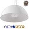 GloboStar® SERENIA WHITE 01273 Μοντέρνο Κρεμαστό Φωτιστικό Οροφής Μονόφωτο Λευκό Γύψινο Καμπάνα Φ90 x Y45cm