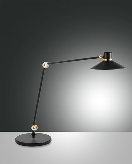 Επιτραπέζιο Φωτιστικό   Fabas Luce Panarea LED 10W  Μαύρο Με Dimmer Αφής  1020lm Θερμό – Ψυχρό – 3675-30-101