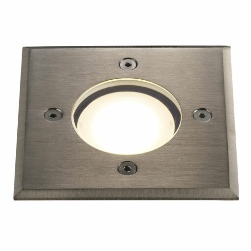 Nordlux Pato Square Χωνευτό Φωτιστικό Inox IP65 GU10 Γυάλινο/Μεταλλικό – 83840034