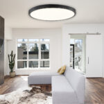 InLight Πλαφονιέρα οροφής LED 150W 3CCT (by switch on base) από γκρί μέταλλο και ακρυλικό D:80cm (42035-A-Gray)