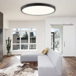 InLight Πλαφονιέρα οροφής LED 150W 3CCT (by switch on base) από γκρί μέταλλο και ακρυλικό D:80cm (42035-A-Gray)