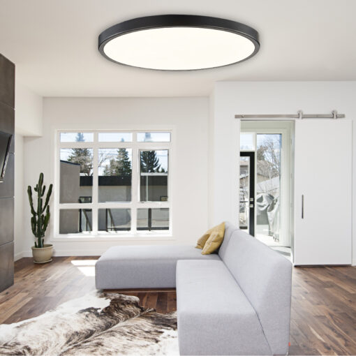 InLight Πλαφονιέρα οροφής LED 150W 3CCT (by switch on base) από γκρί μέταλλο και ακρυλικό D:80cm (42035-A-Gray)