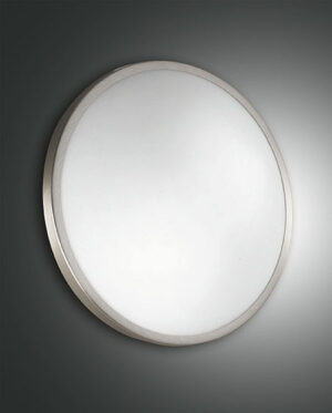 Φωτιστικό Οροφής  Fabas Luce Plaza LED  12W  Νίκελ Σατινέ  IP41 1100lm Θερμό 3000K – 3566-61-178